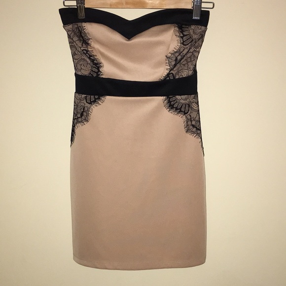 tan and black dress - Picture 1 of 3